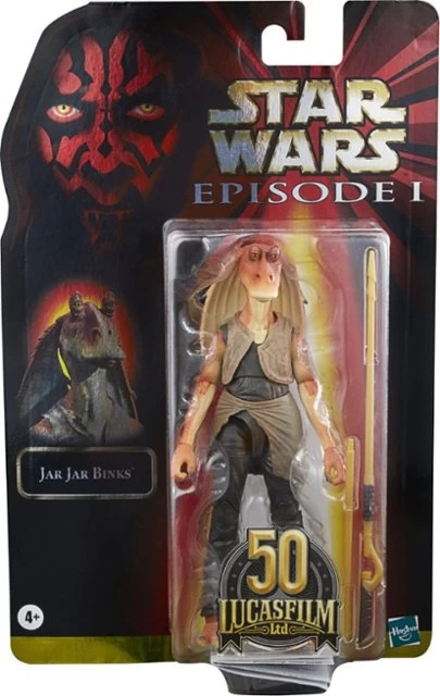 Hasbro Star Wars The Black Series Lucasfilm 50th Anniversary Episode I Jar Jar Binks 6 Inch Action Figure 4 Hasbro Star Wars The Black Series Lucasfilm 50th Anniversary Episode I Jar Jar Binks 6 Inch Action Figure - Image 2